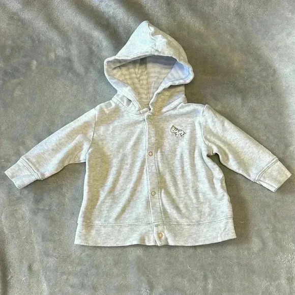 Gymboree - Full zip Grey hoodie. Size 3-6 months - Picture 1 of 5